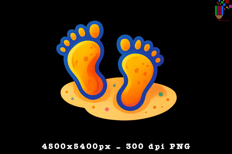 Beach Footprints in Sand PNG Design