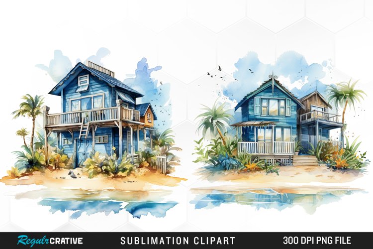Watercolor Beach Clipart