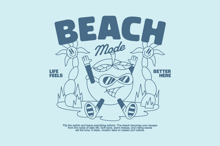 Retro Summer Surfing T shirt Design
