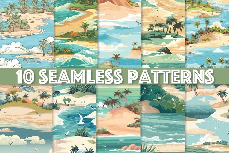 Beach Side Seamless Patterns example image 1