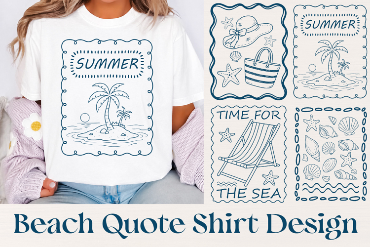 Beach Quote T-Shirt PNG, Summer Sublimation Design