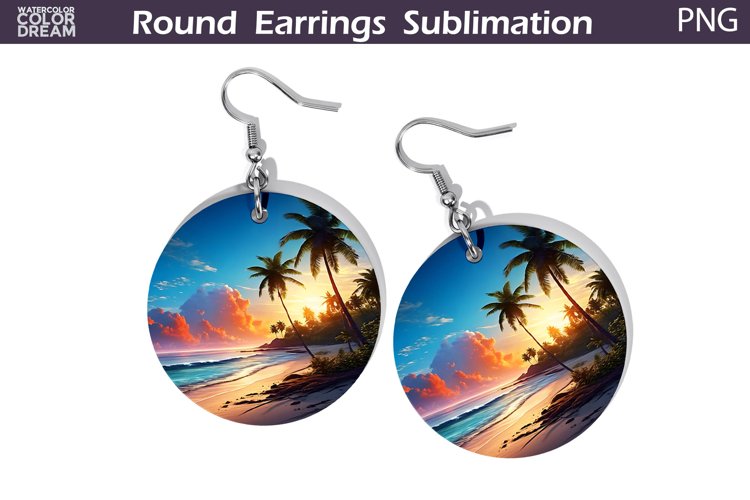 Beach Round Earrings | Ocean Earrings