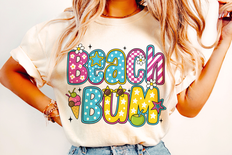 Beach Bum PNG, Preppy Summer PNG, Summer Vibes, Beach PNG