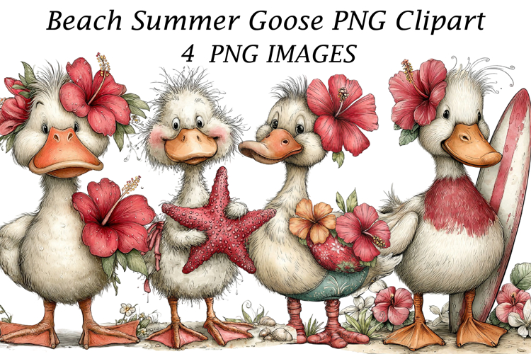 Beach Summer Goose PNG Clipart example image 1