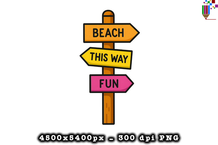 Beach This Way Fun PNG File