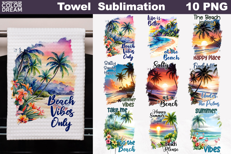 Beach Towel Bundle | Tropical Beach Towel Sublimation