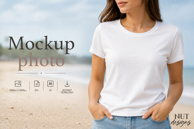 White Tshirt Mockup Image 11