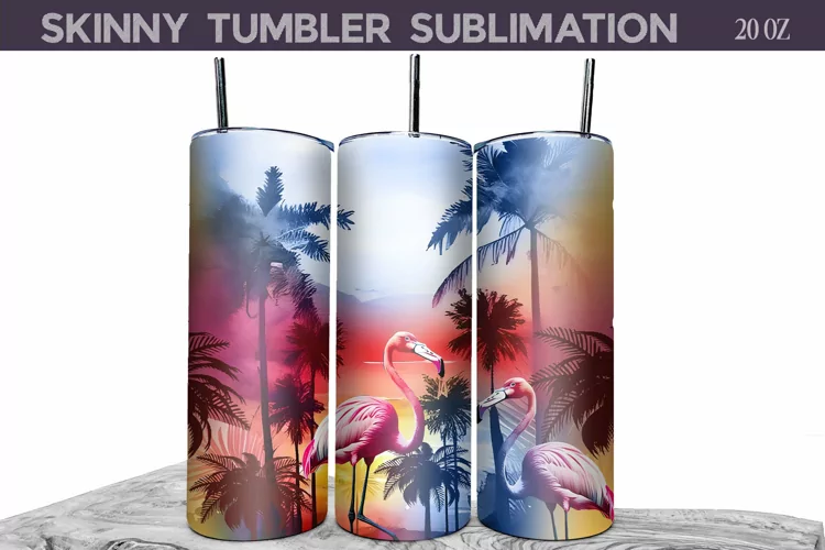 Tropical Beach Tumbler | Flamingo Tumbler Wrap