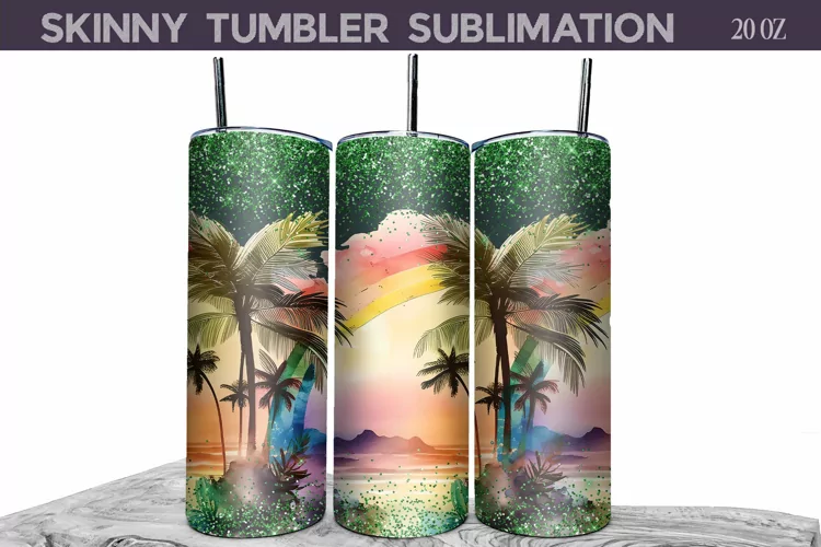 Palm Beach Tumbler Wrap | Tropical Tumbler Sublimation
