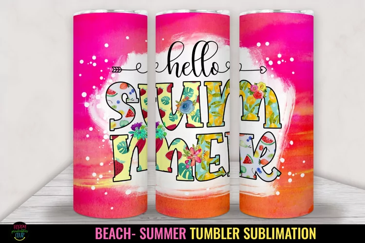 Hello Summer Tumbler Sublimation I 20 Oz Summer Tumbler