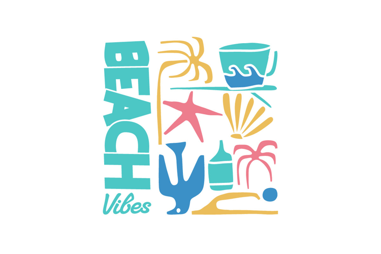 Beach Vibes Vintage Summer Beach T-shirt Design