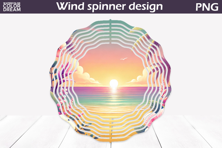 Beach Sunset Wind Spinner | Sea Wind Spinner example image 1