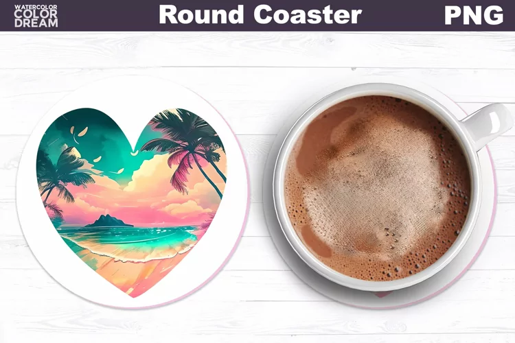 Beach Coaster | Summer Round Car Coaster