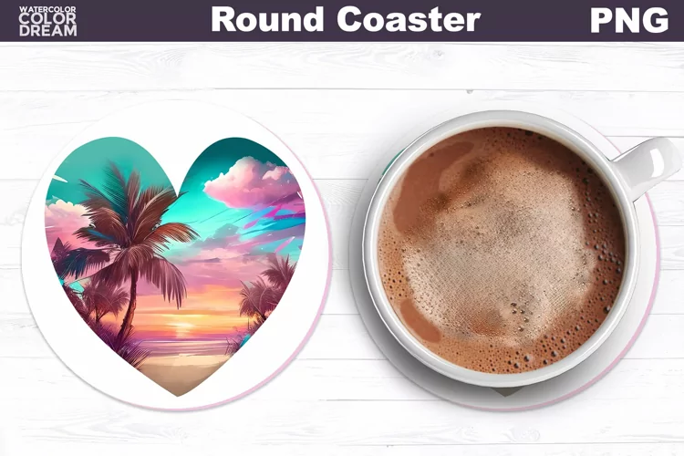 Beach Coaster | Summer Round Car Coaster