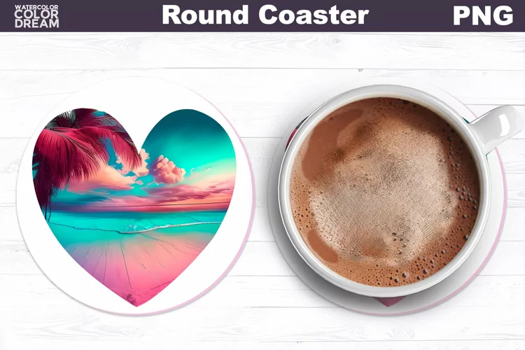 Beach Coaster | Summer Round Car Coaster