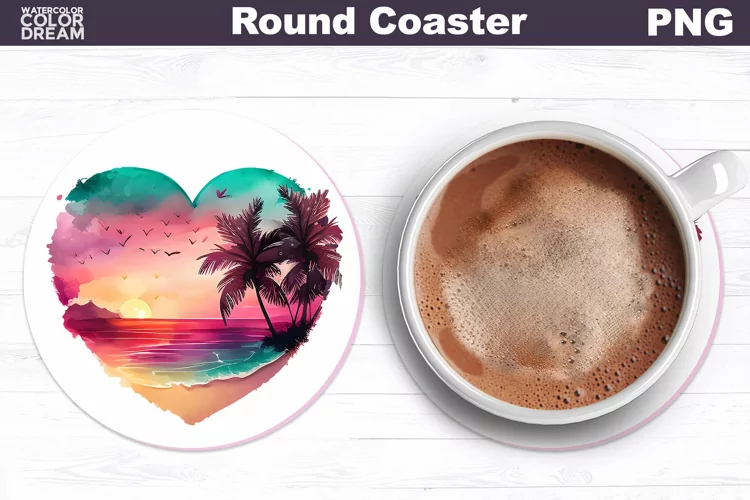 Beach Coaster | Summer Round Car Coaster