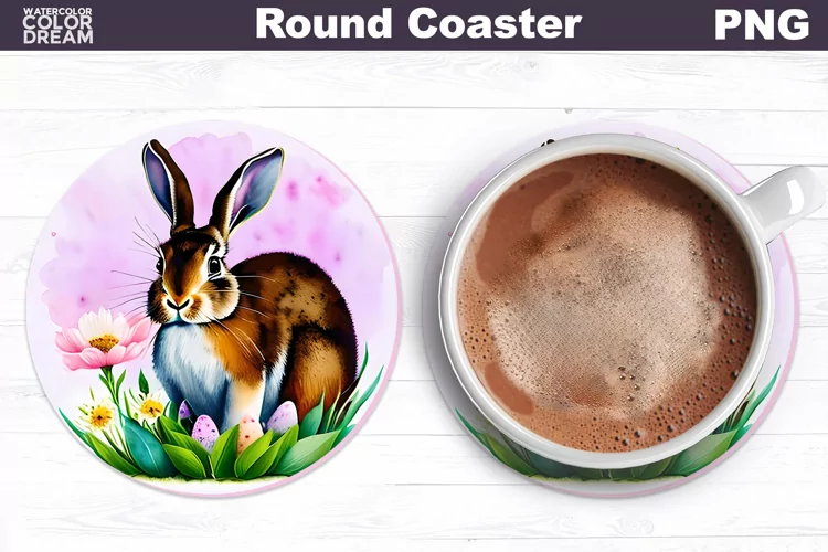 Bunny Coaster | Spring Round Car Coaster