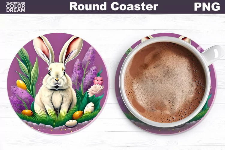 Bunny Coaster | Spring Round Car Coaster