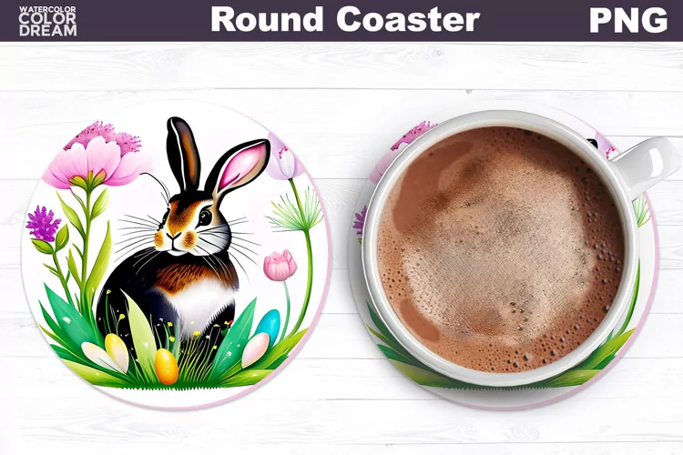 Bunny Coaster | Spring Round Car Coaster