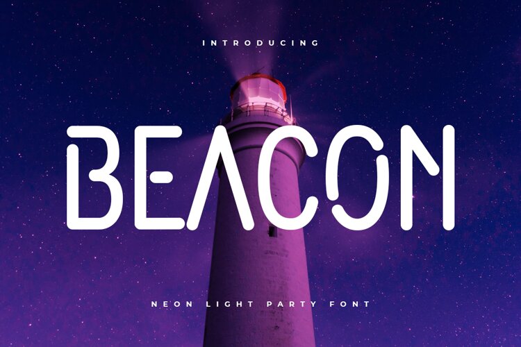 Beacon - Neon Light Party Font example image 1