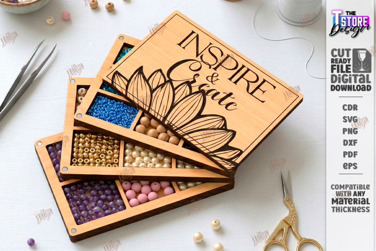 Bead Organizer Box Laser Cut|Storage Box|Inspire and Create