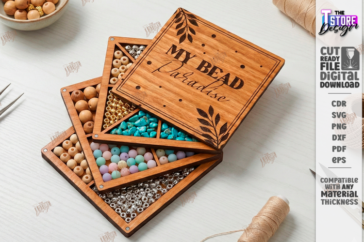 Bead Organizer Box Laser Cut |Storage Box| Create with Love