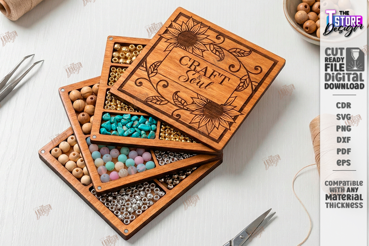 Bead Organizer Box Laser Cut |Storage Box| Create with Love