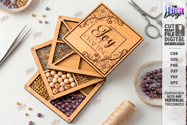Bead Organizer Box Laser Cut |Storage Box| Create with Love