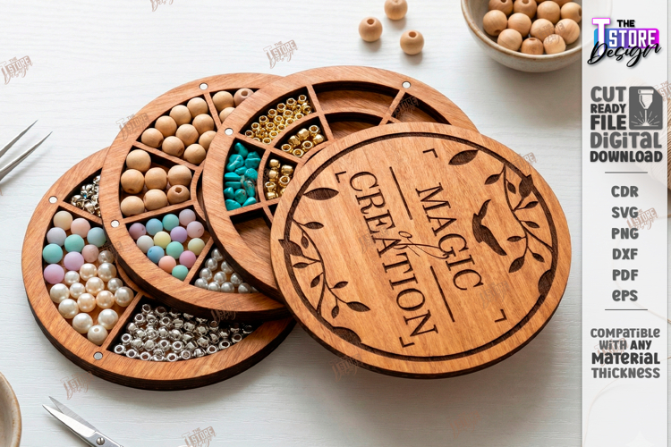 Bead Organizer Box Laser Cut |Storage Box| Create with Love