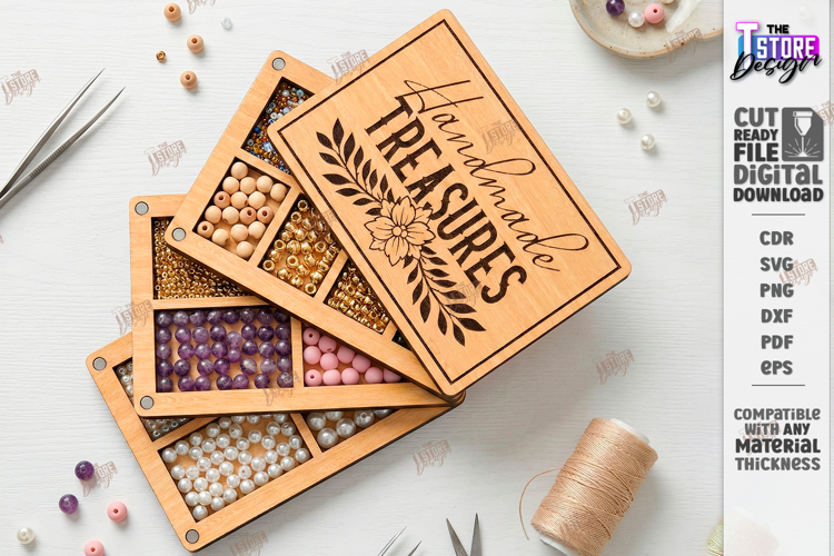 Bead Organizer Box Laser Cut |Storage Box| Create with Love