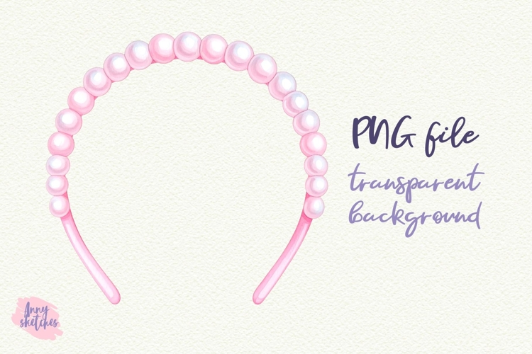 Pink Pearl Headband PNG Baby Ballet Coquette Clipart