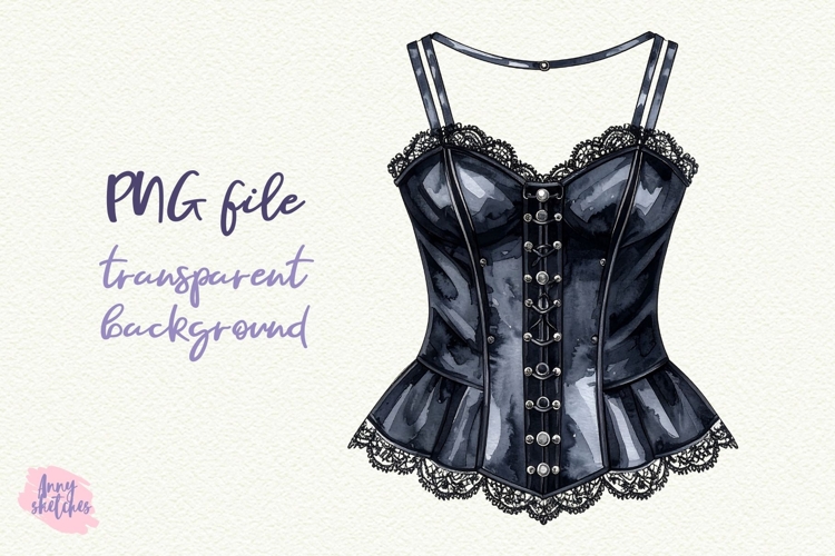 Leather Corset PNG Gothic Smut Dark Romance Clipart