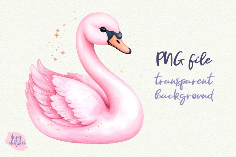 Pink Swan PNG Baby Ballet Coquette Clipart
