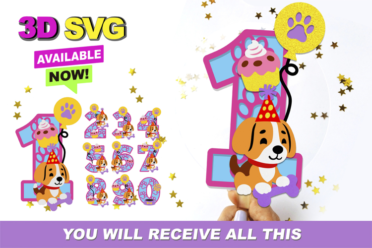 Beagle Numbers 3D SVG