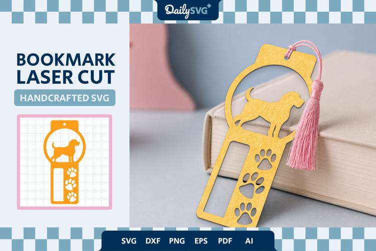 Dog Bookmark Papercut SVG Reading Cut File