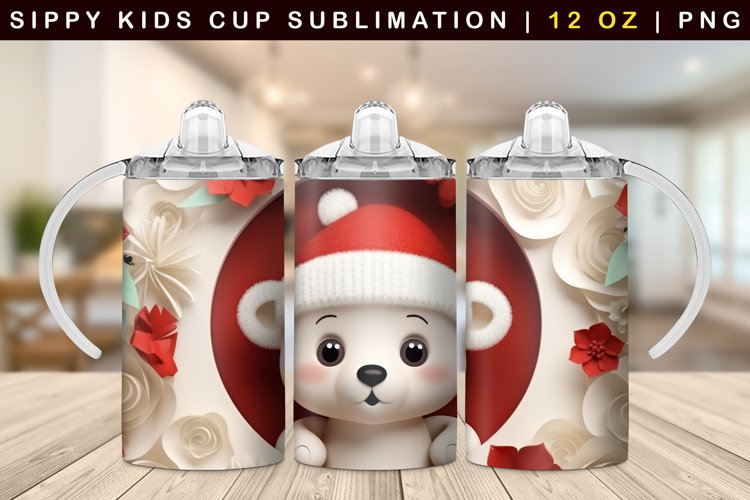 Bear Kids Tumbler Sublimation Wrap 12 Oz