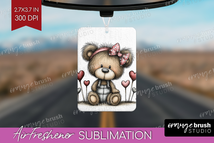 Bear Valentine Air Freshener PNG Whimsical Animal PNG