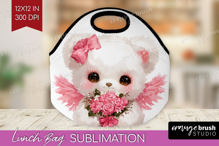 Bear Valentine Lunch Bag Cute Valentines Day Lunch Bug PNG