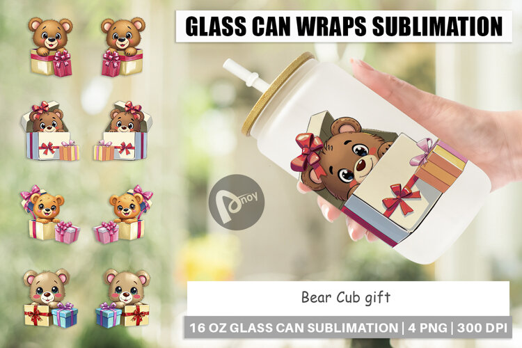 Glass Can Bear Cub Gift example image 1