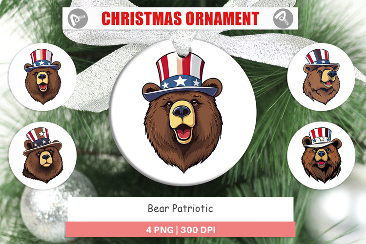 Ornament Bear Patriotic example image 1