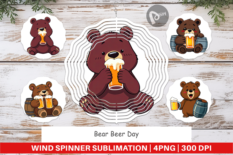 Wind Spinner Bear Beer Day