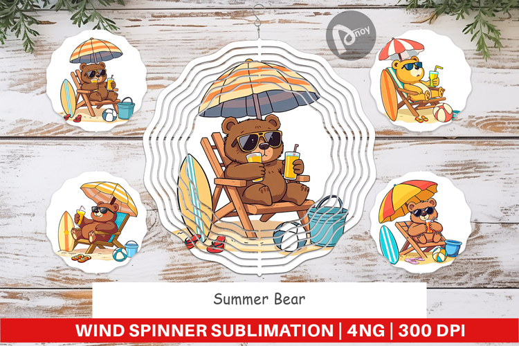 Wind Spinner Summer Bear