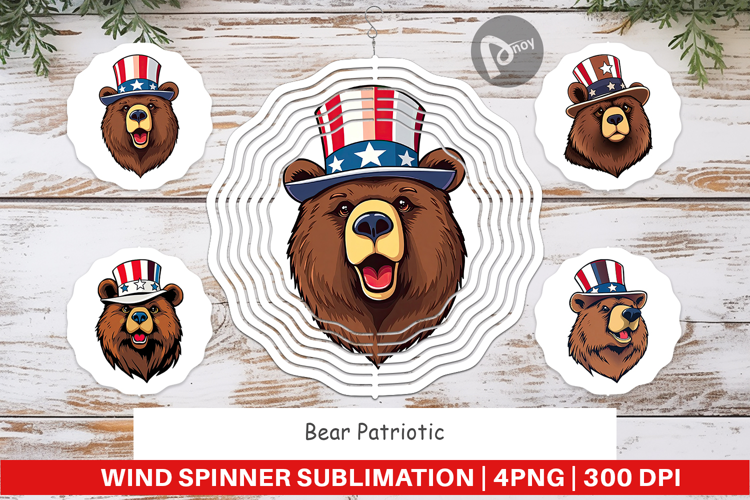 Wind Spinner Bear Patriotic