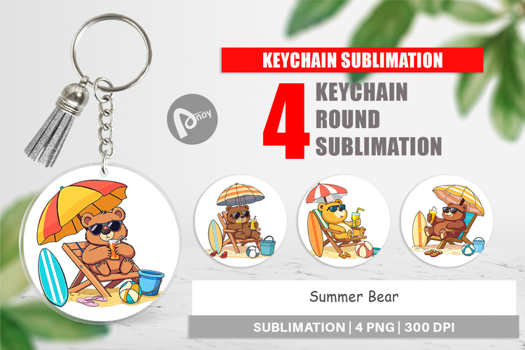 Keychain Summer Bear