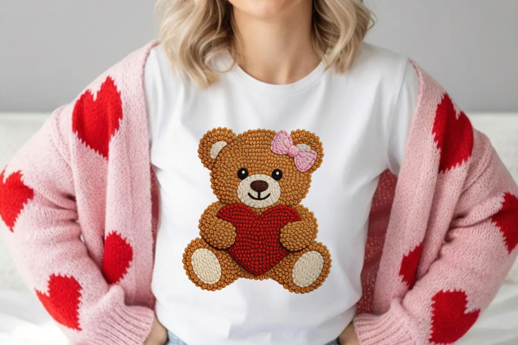 Teddy Bear with Heart PNG | Valentine Bear Design | Romantic