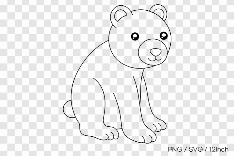 Bear Black And White Clipart Image 18