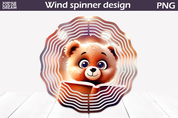 Bear Book Wind Spinner | Book Lover Wind Spinner example image 1