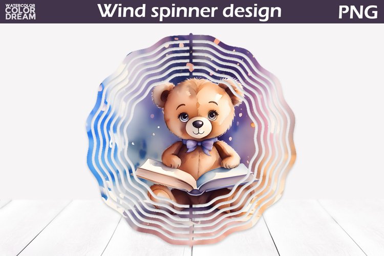 Bear Book Wind Spinner | Book Lover Wind Spinner example image 1