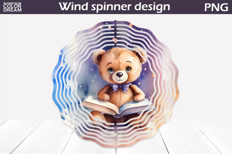Bear Book Wind Spinner | Book Lover Wind Spinner