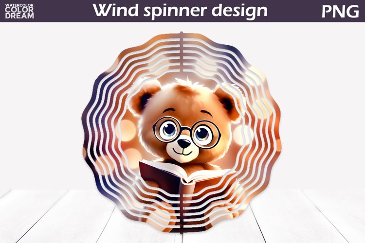 Bear Book Wind Spinner | Book Lover Wind Spinner example image 1